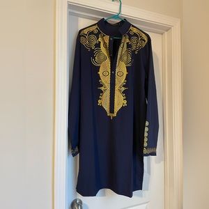 LucMatton metallic gold printed dashiki